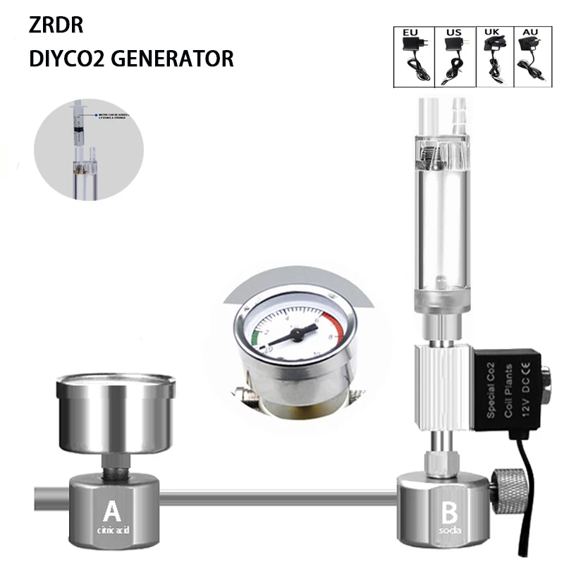 Planted Aquarium Co2 System - 수족관 DIY CO2 반응기 생성기 시스템